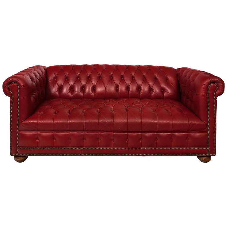 Red Chesterfield Sofa For Sale at 1stDibs