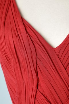 Rotes Chiffon-Cocktailkleid mit Perlenbesatz von Matthew Williamson