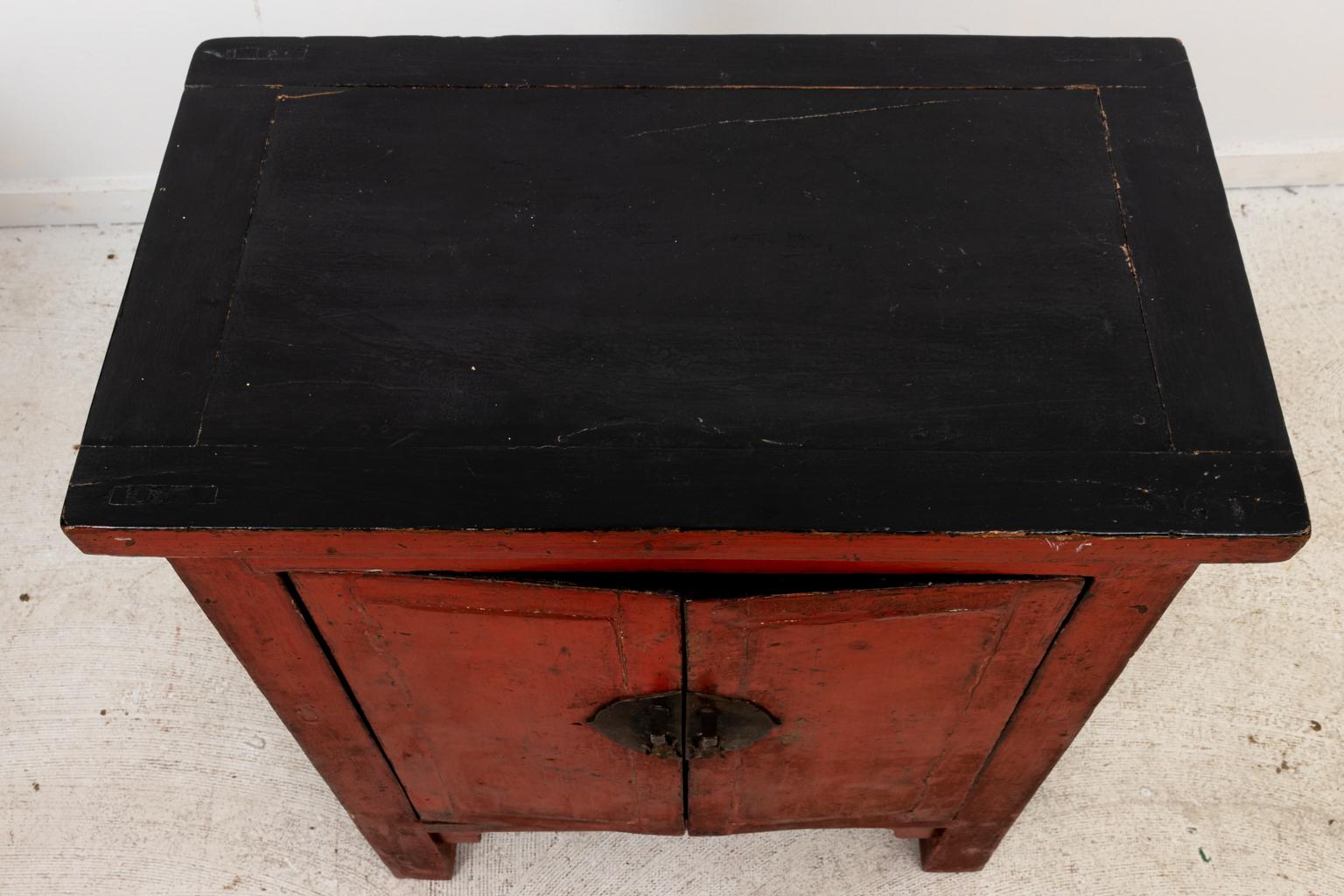 Painted Red Chinese Commode