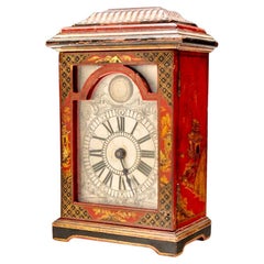 Red Chinoiserie Table Clock, French