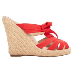 Red Christian Louboutin Espadrille Wedges