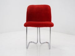 Red & Chrome Tubular Chair, 1970s
