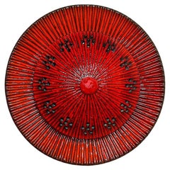 Rote kreisförmige Wandleuchten aus Keramik von Axella, Dänemark, 1970