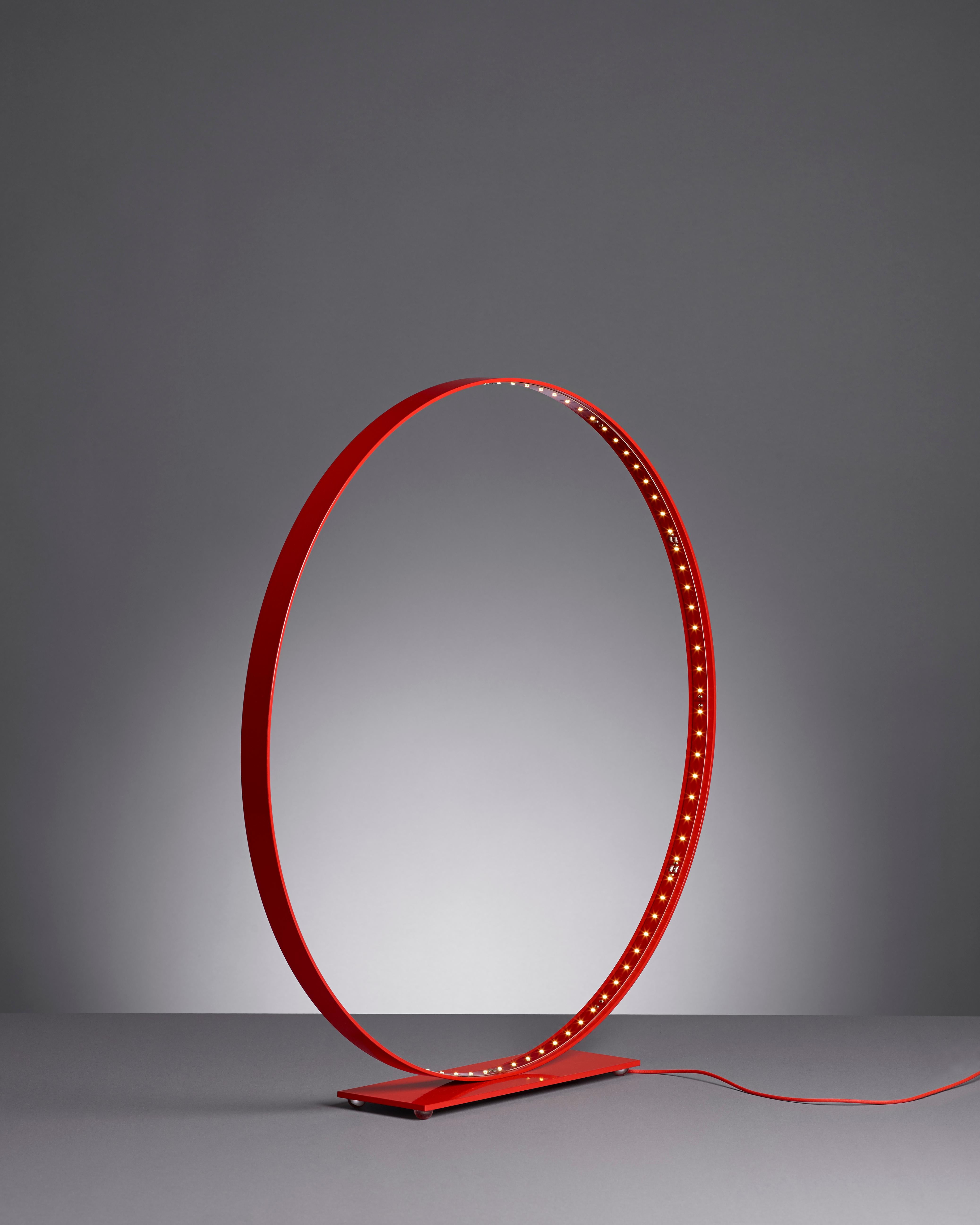 Red Classic Table Lamp by Le Deun Luminaires In New Condition For Sale In Geneve, CH