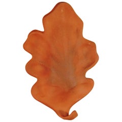 Red Clay Oak Leaf Plug‑In Ceramic Wall Sconce by Nani Goods