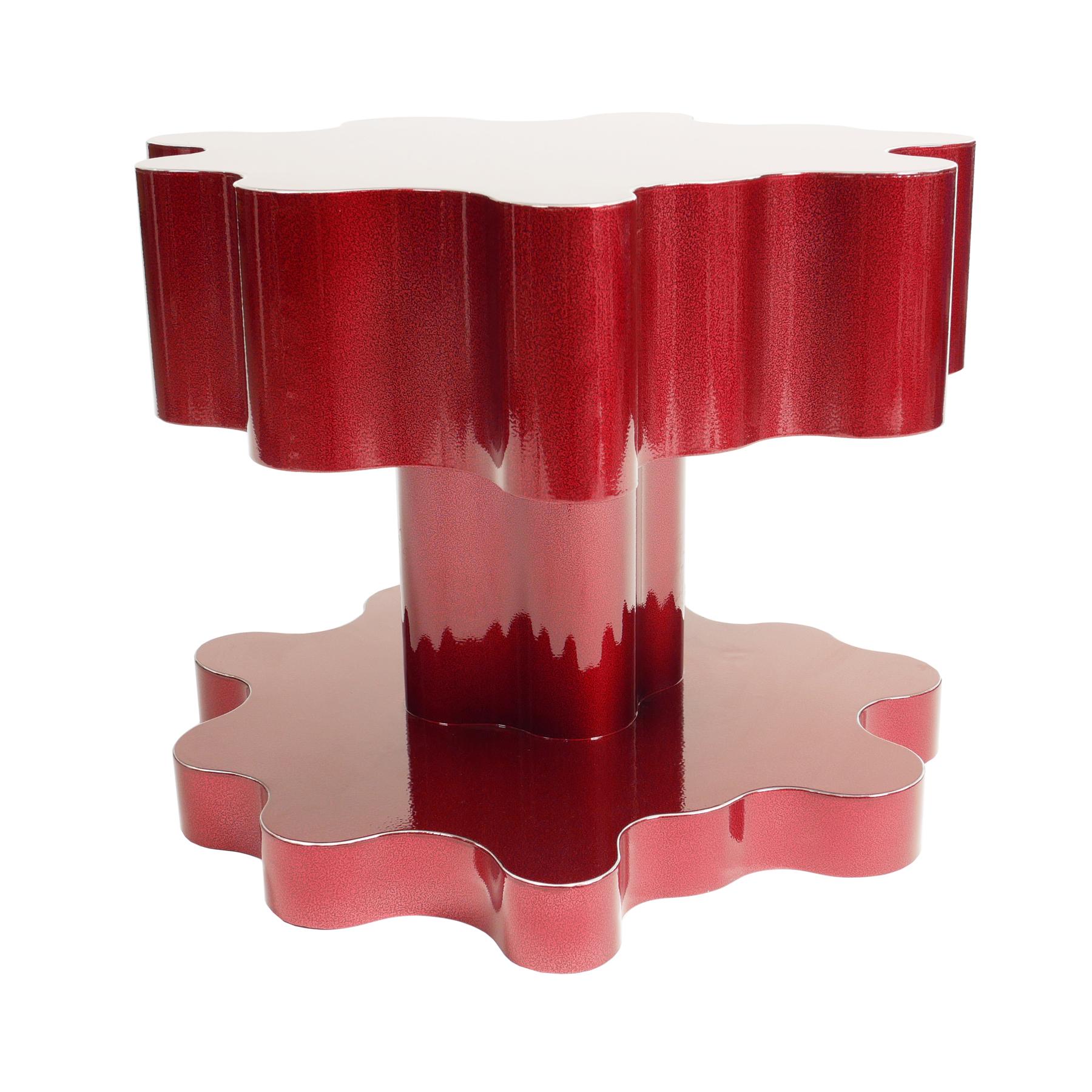 American Red Cloudform Side Table by Bert Furnari, Powder-Coated Aluminum Table For Sale