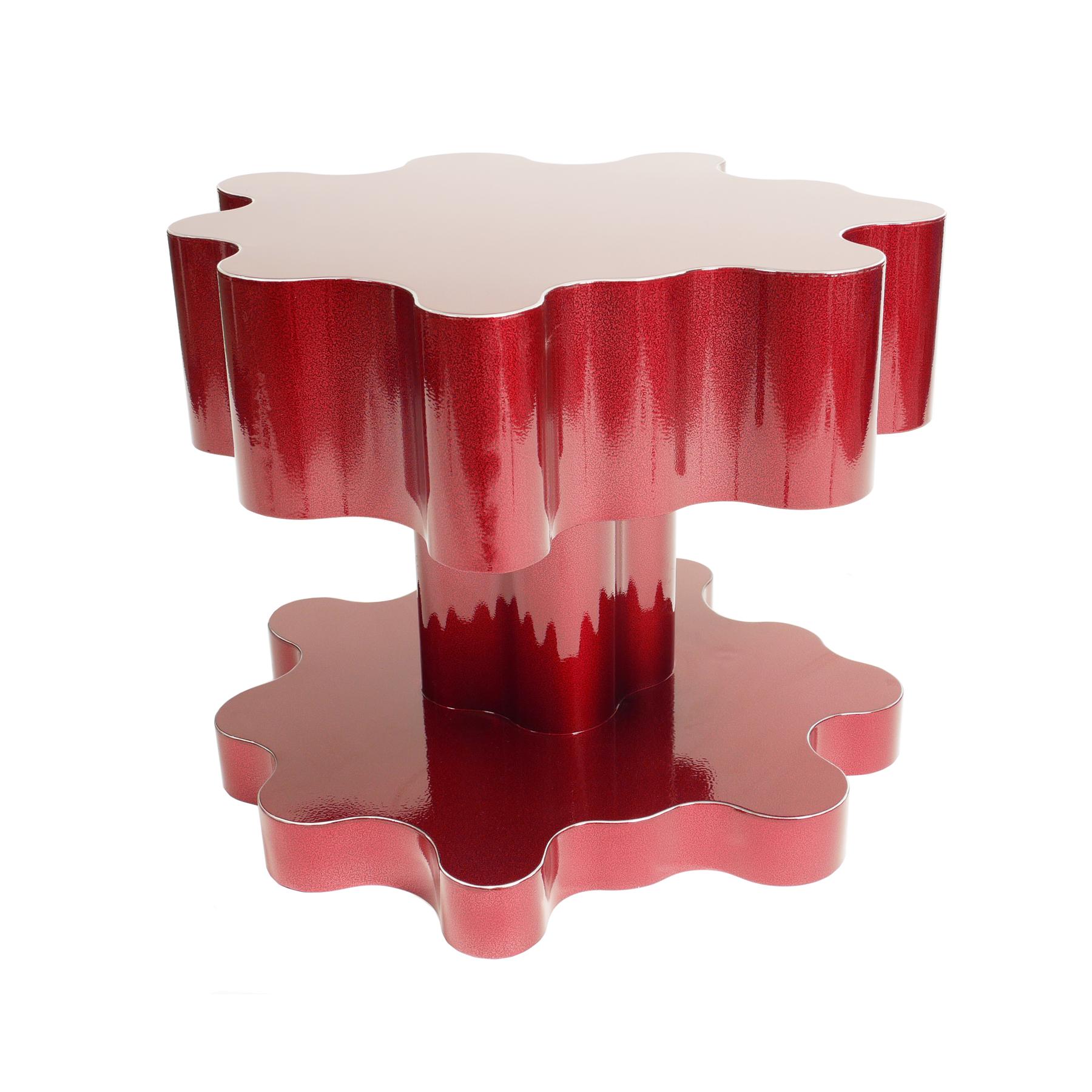 Red Cloudform Side Table by Bert Furnari, Powder-Coated Aluminum Table In New Condition For Sale In New York, NY