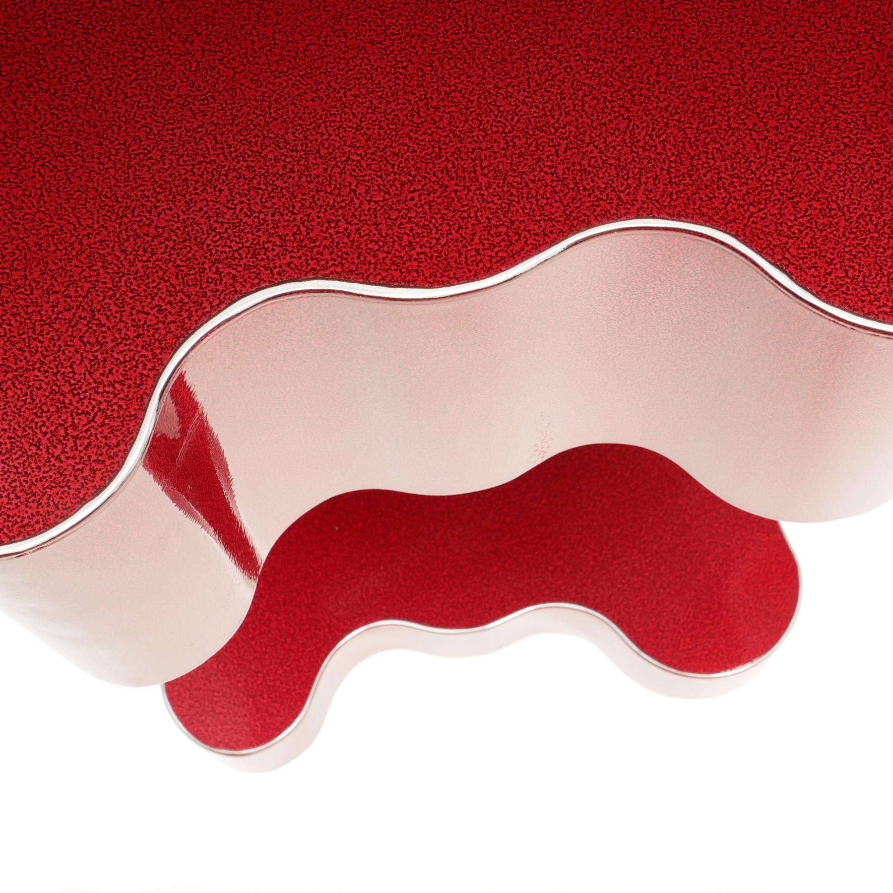 Contemporary Red Cloudform Side Table by Bert Furnari, Powder-Coated Aluminum Table For Sale