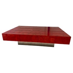 Red Coffee Table by Willy Rizzo, circa 1970