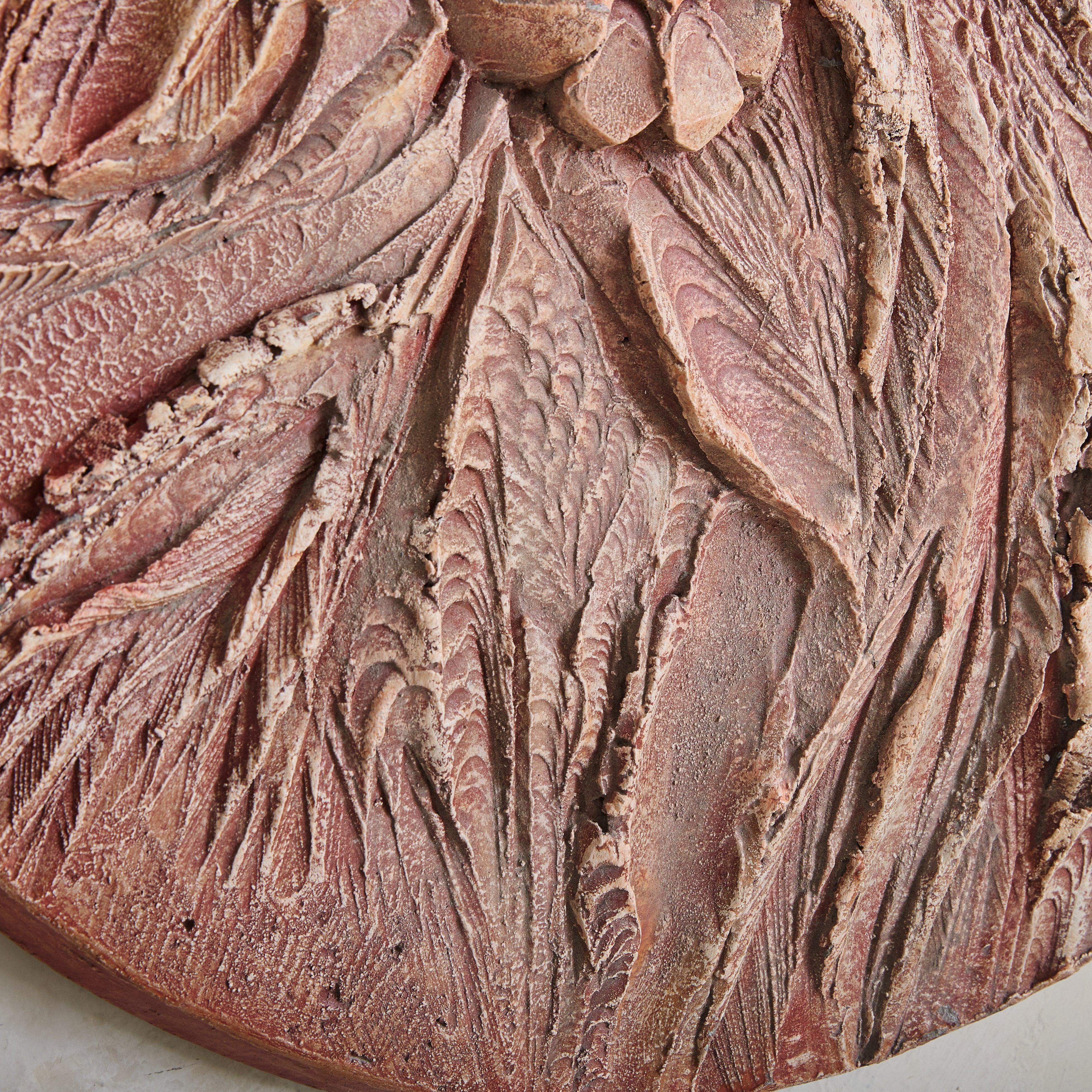 Red Concrete Wall Sculpture by Roger Desserprit, 1984 im Zustand „Gut“ im Angebot in Chicago, IL
