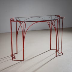 Red Console Table by Anacleto Spazzapan, Italy, Mid-20th Century