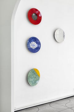Red Contemporary Ceramic Decorative Plate