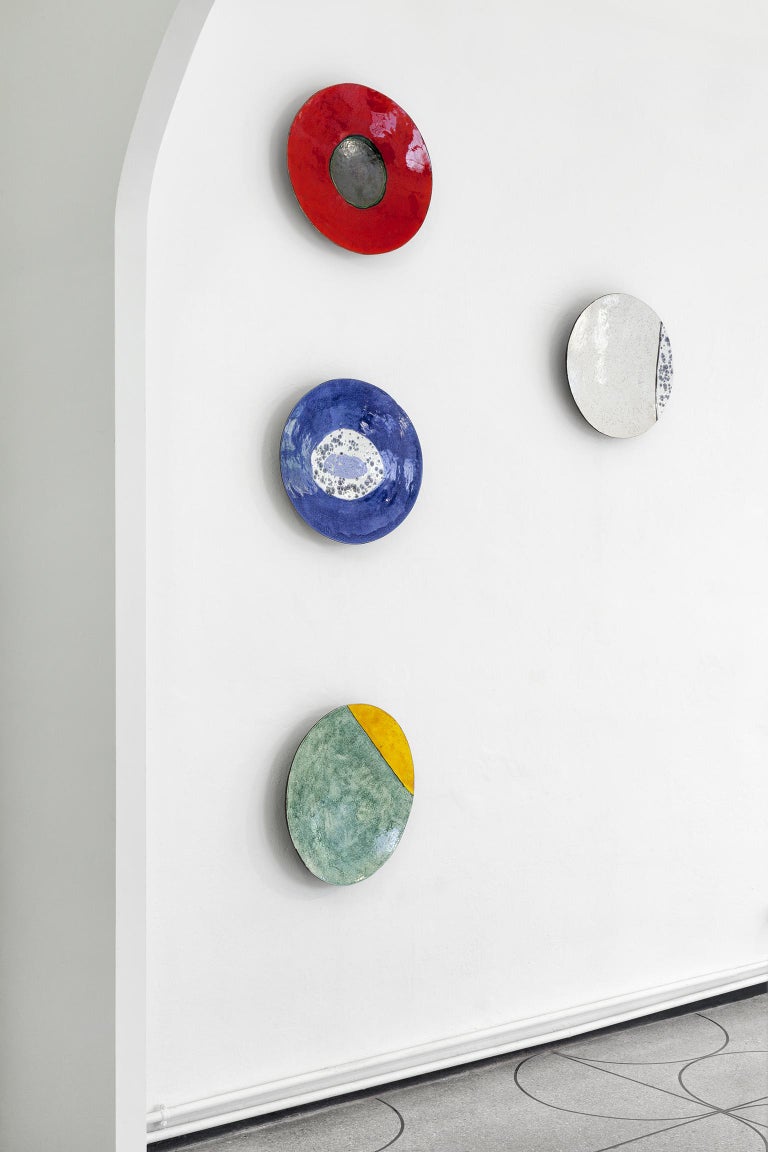 Red Contemporary Ceramic Decorative Plate For Sale at 1stDibs red