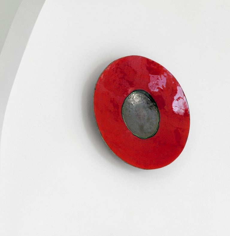 Red Contemporary Ceramic Decorative Plate For Sale at 1stDibs red