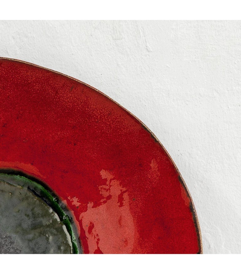 Red Contemporary Ceramic Decorative Plate For Sale at 1stDibs red