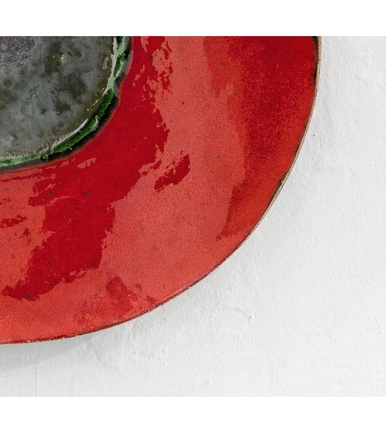 Red Contemporary Ceramic Decorative Plate For Sale at 1stDibs red