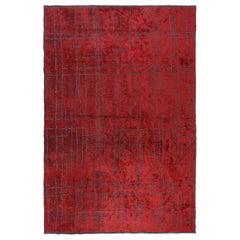 Red Contemporary Design Modernistic Luxe Soft Semi-Plush Rug