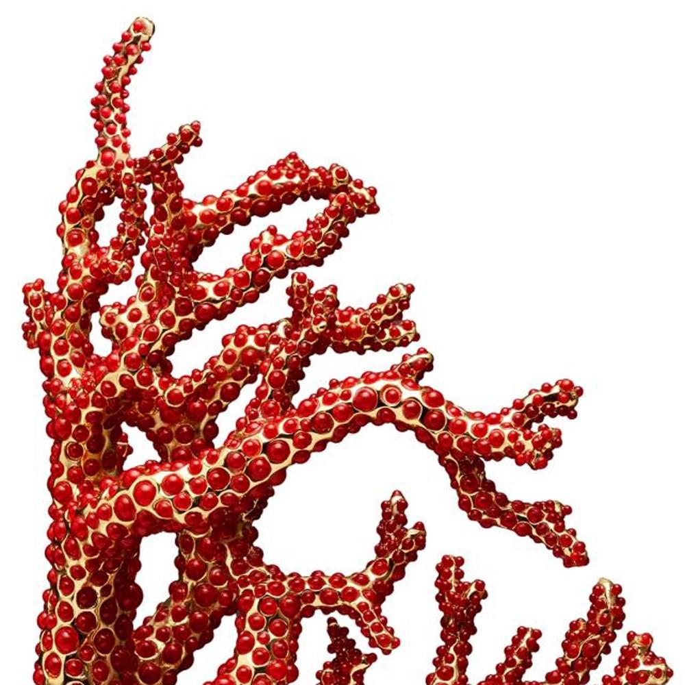 Hand-Crafted Red Coral Bookend Set of 2 For Sale