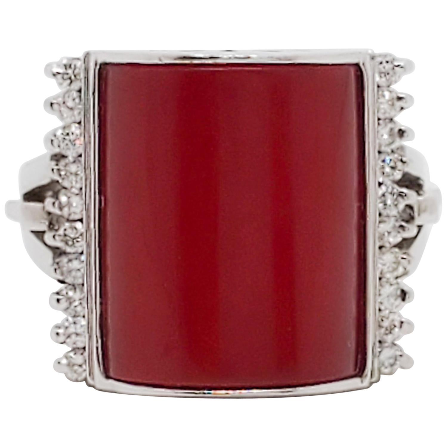 Chantecler of Capri Red Coral and Diamond Ring at 1stDibs coral and