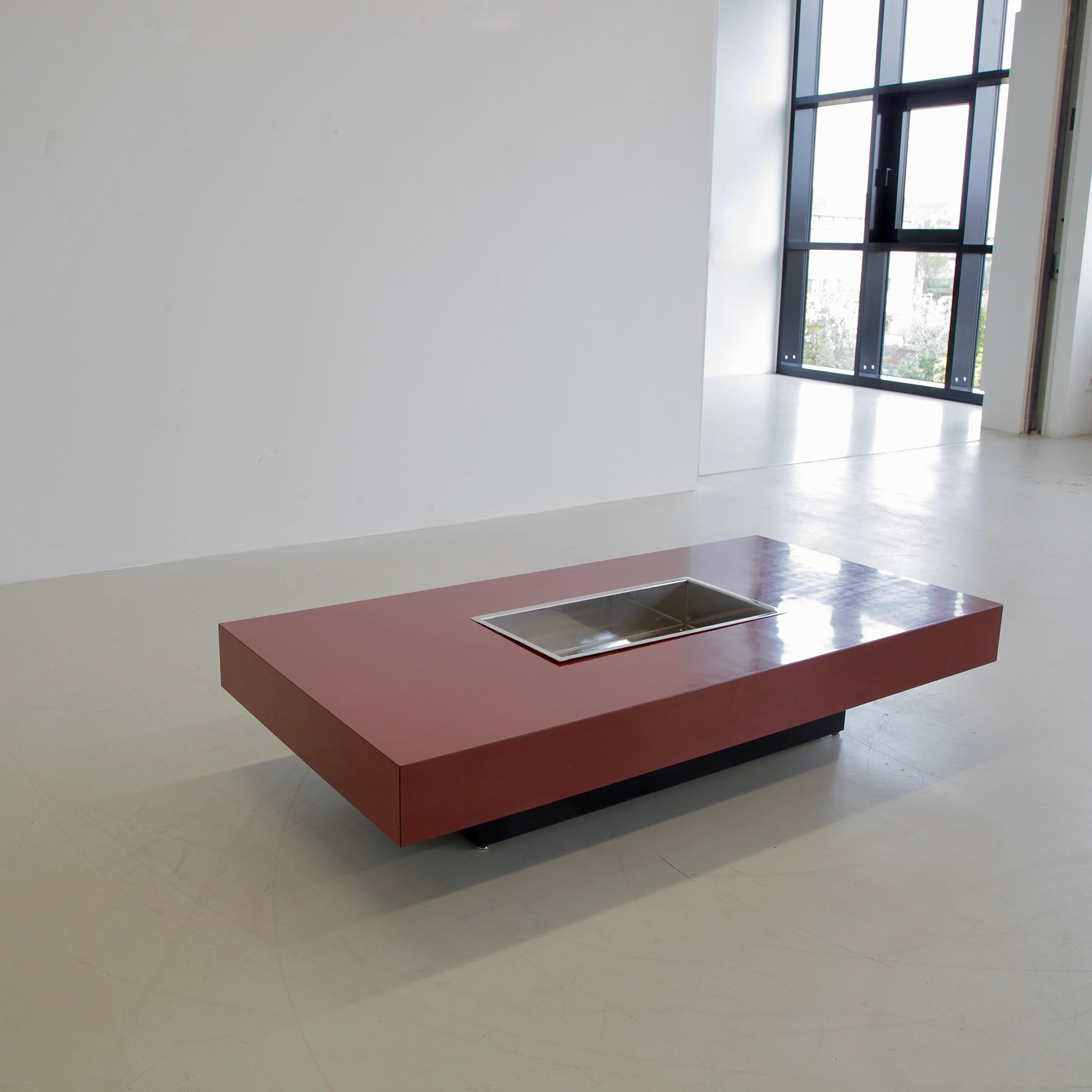 French Red Coral Coffee Table by Willy Rizzo for Willy Rizzo