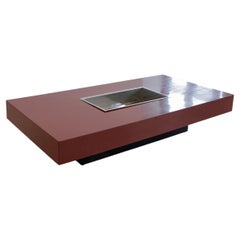 Retro Red Coral Coffee Table by Willy Rizzo for Willy Rizzo