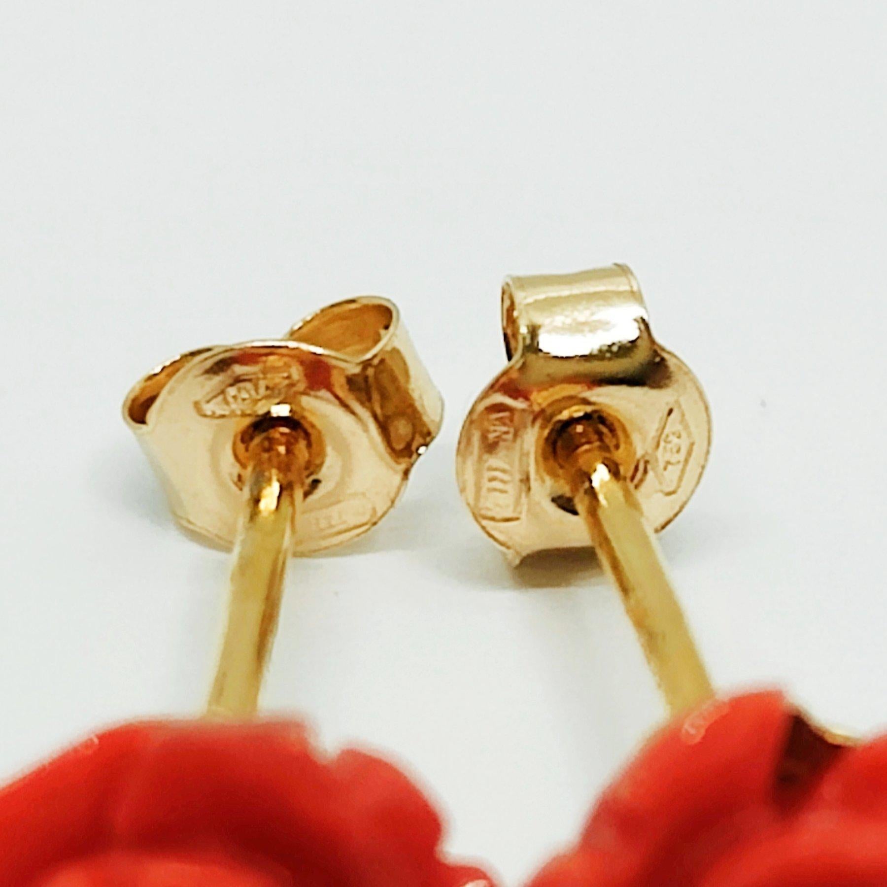 Romantique Boucles d'oreilles de succession en or jaune 18 carats