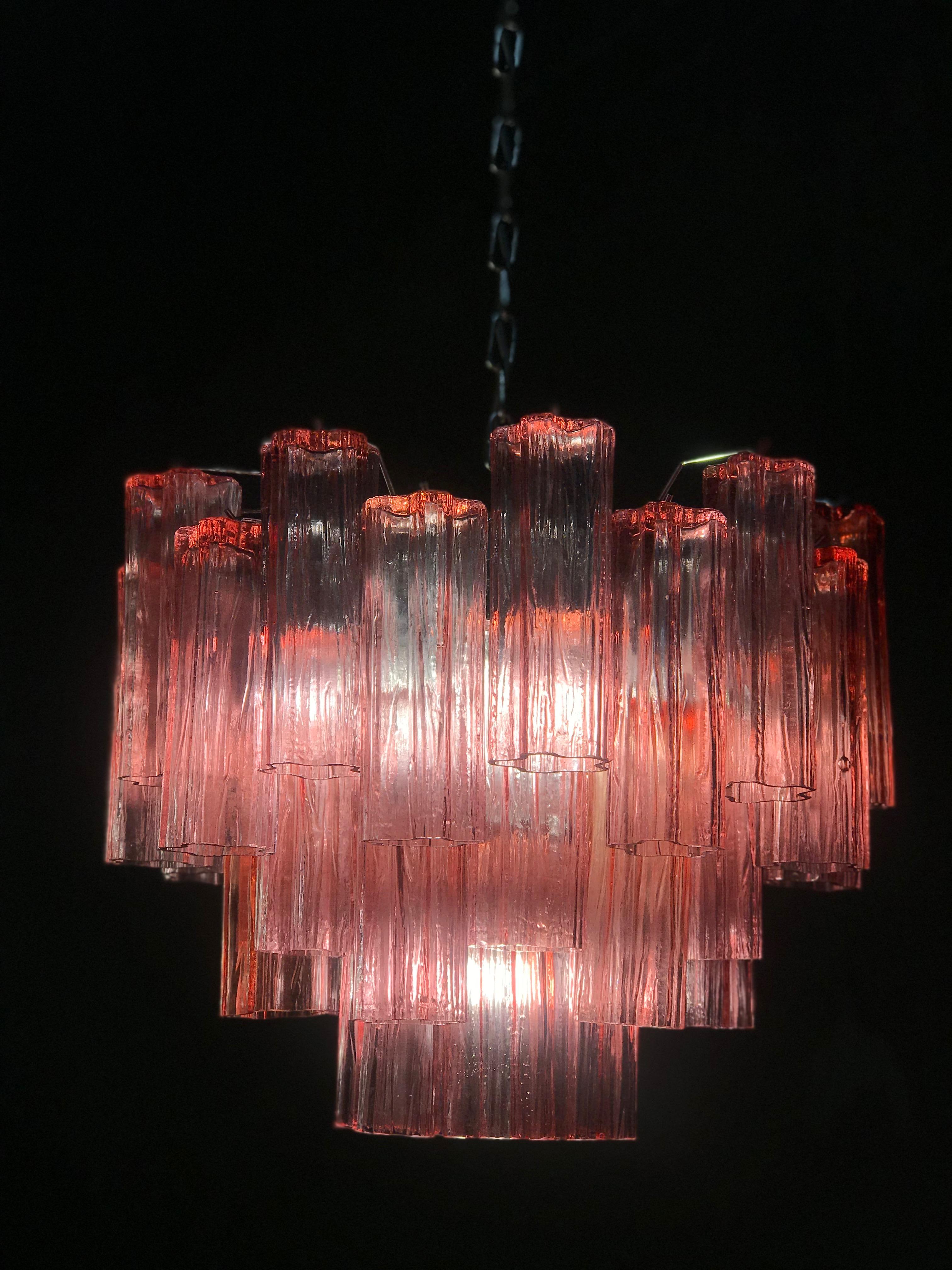 Tronchi-Kronleuchter aus rotem Korallen-Murano-Glas, 1970 (Italienisch) im Angebot