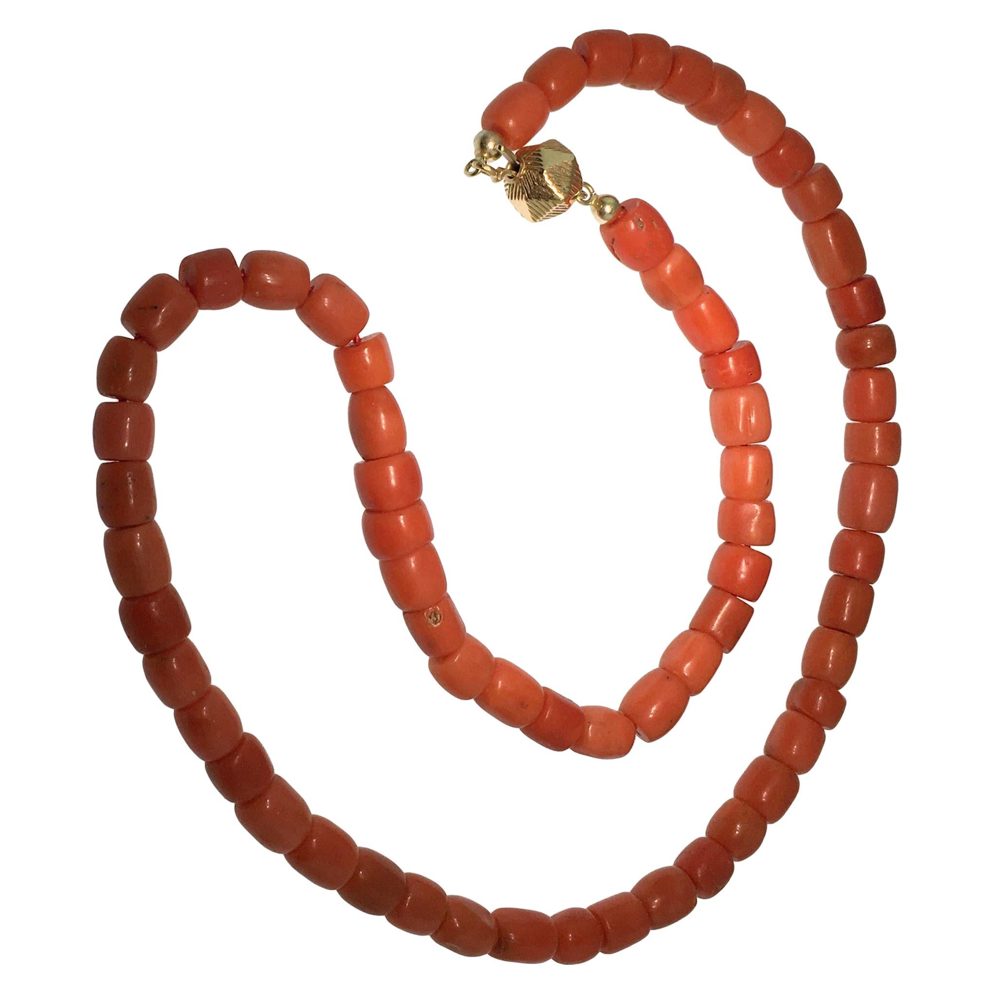 Antique red coral necklace sales