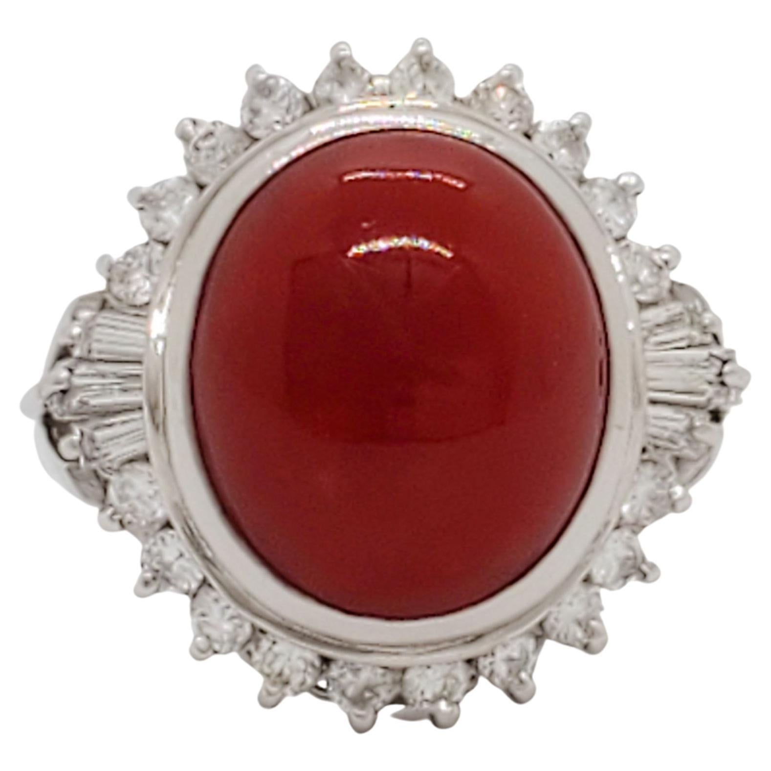 Unique and Sculptural Ring Red Coral For Sale at 1stDibs