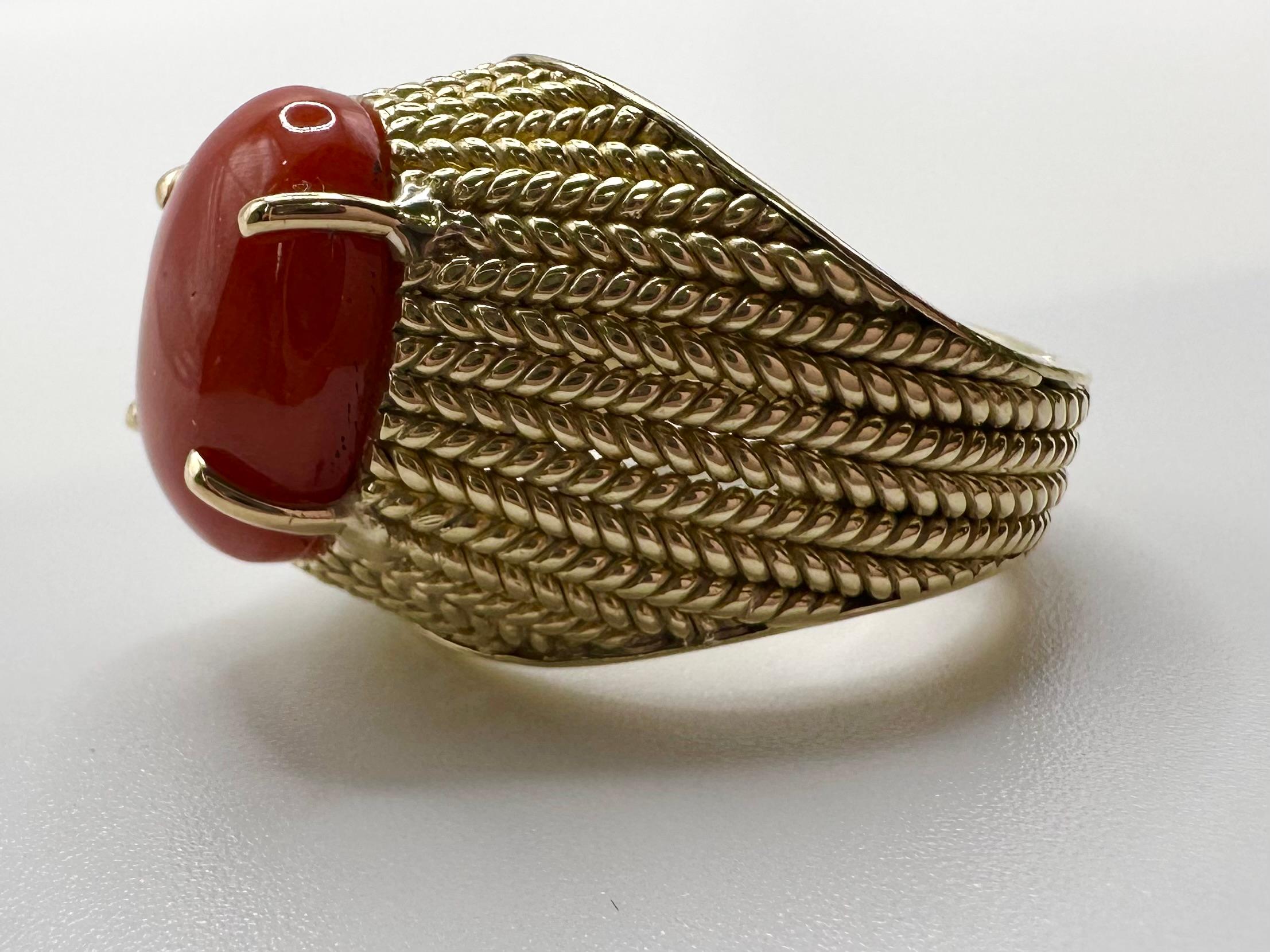 ring mit echter koralle