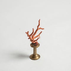Red Coral Sculpture~ 19th Century Bronze Fragment