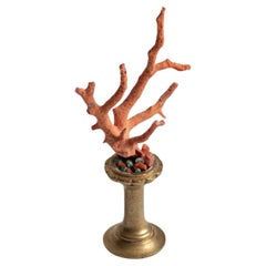 Red Coral Sculpture~ 19th Century Bronze Fragment