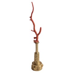 Red Coral Sculpture~ Napoleon III Bronze Fragment