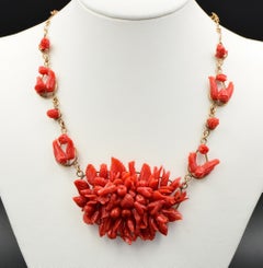 Red Coral Tutti Frutti Necklace Solid 9 KT Rose Gold