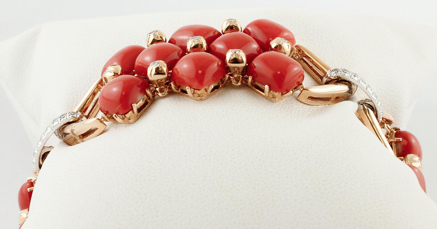 red coral and diamond bracelet