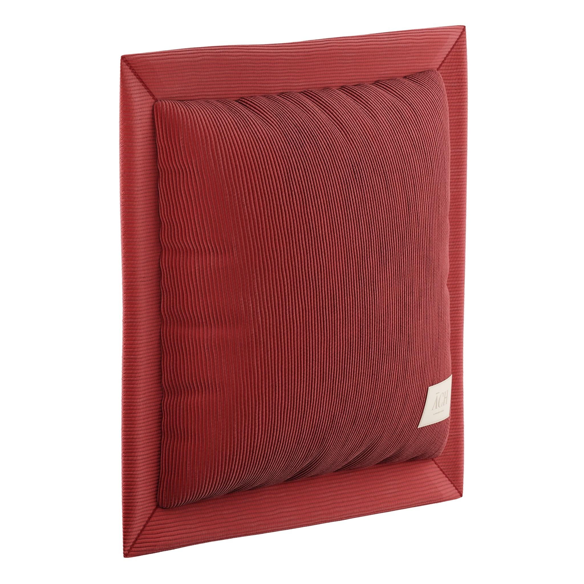 Red Corduroy decorative throw pillow, Mid-Century Modern red cushion 39
