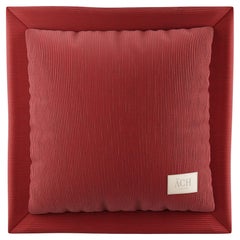 Red Corduroy Decorative Throw Pillow, Mid-Century Modern Red Cushion