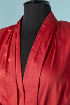 Red cotton dress with belt THIERRY MUGLER