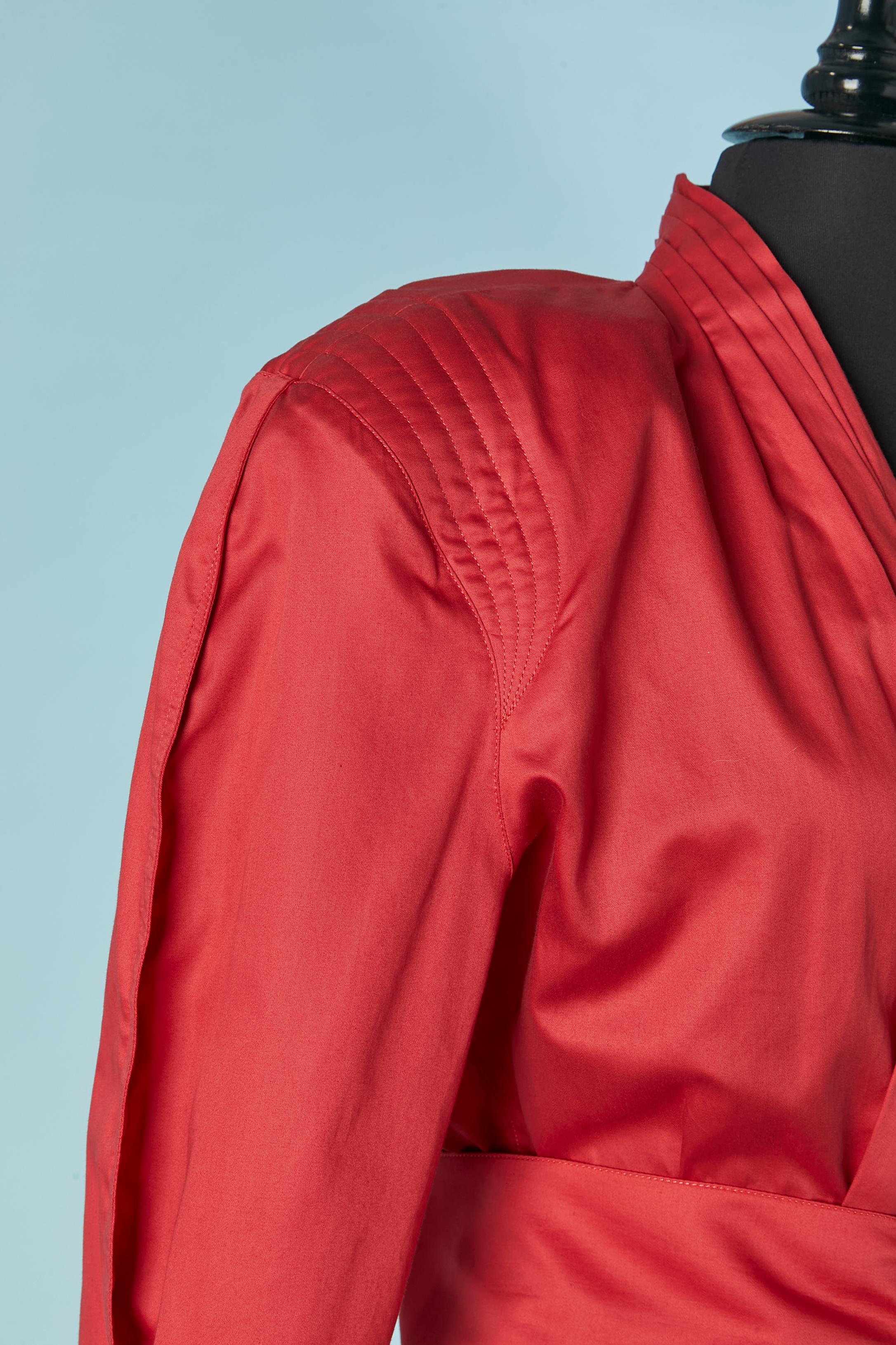 Rotes Baumwollkleid mit Gürtel THIERRY MUGLER Damen im Angebot