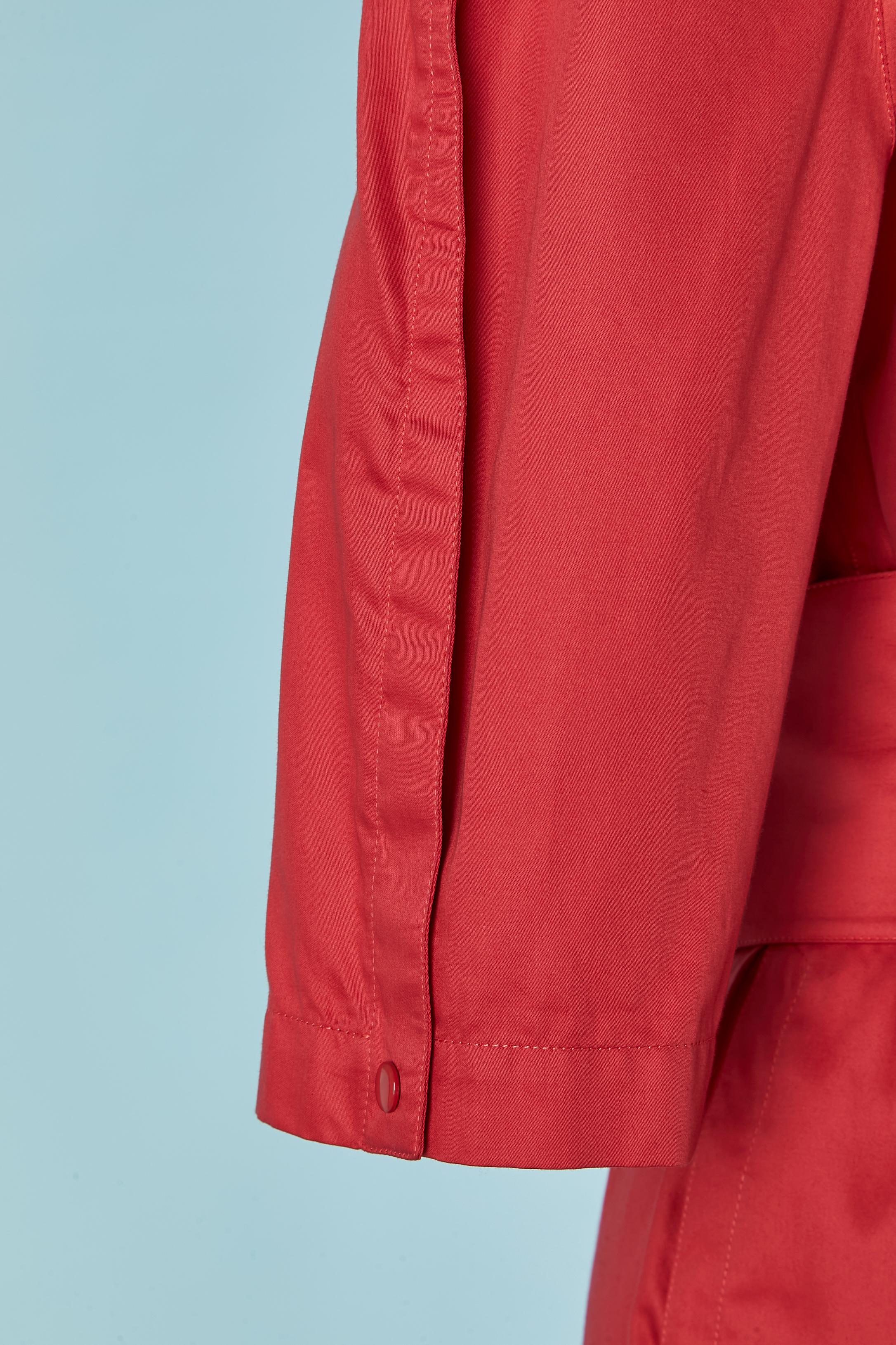 Rotes Baumwollkleid mit Gürtel THIERRY MUGLER im Angebot 1