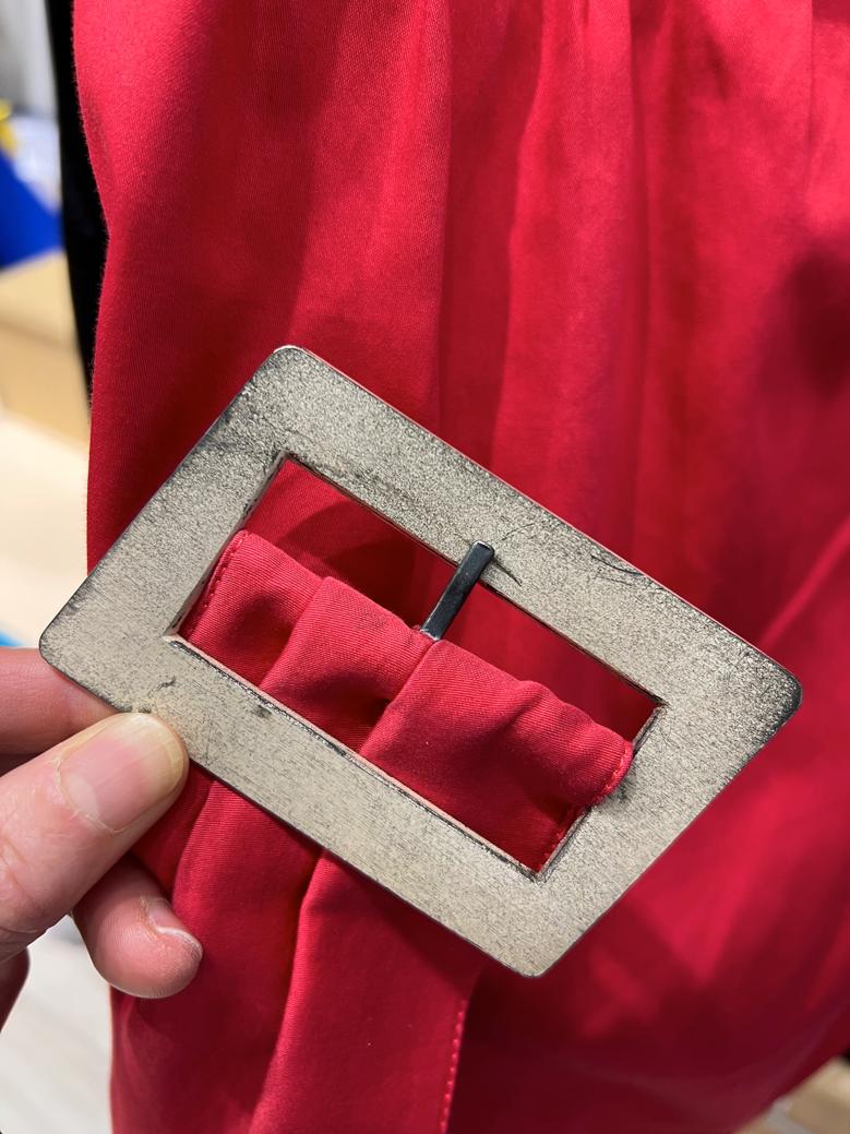 Rotes Baumwollkleid mit Gürtel THIERRY MUGLER im Angebot 4