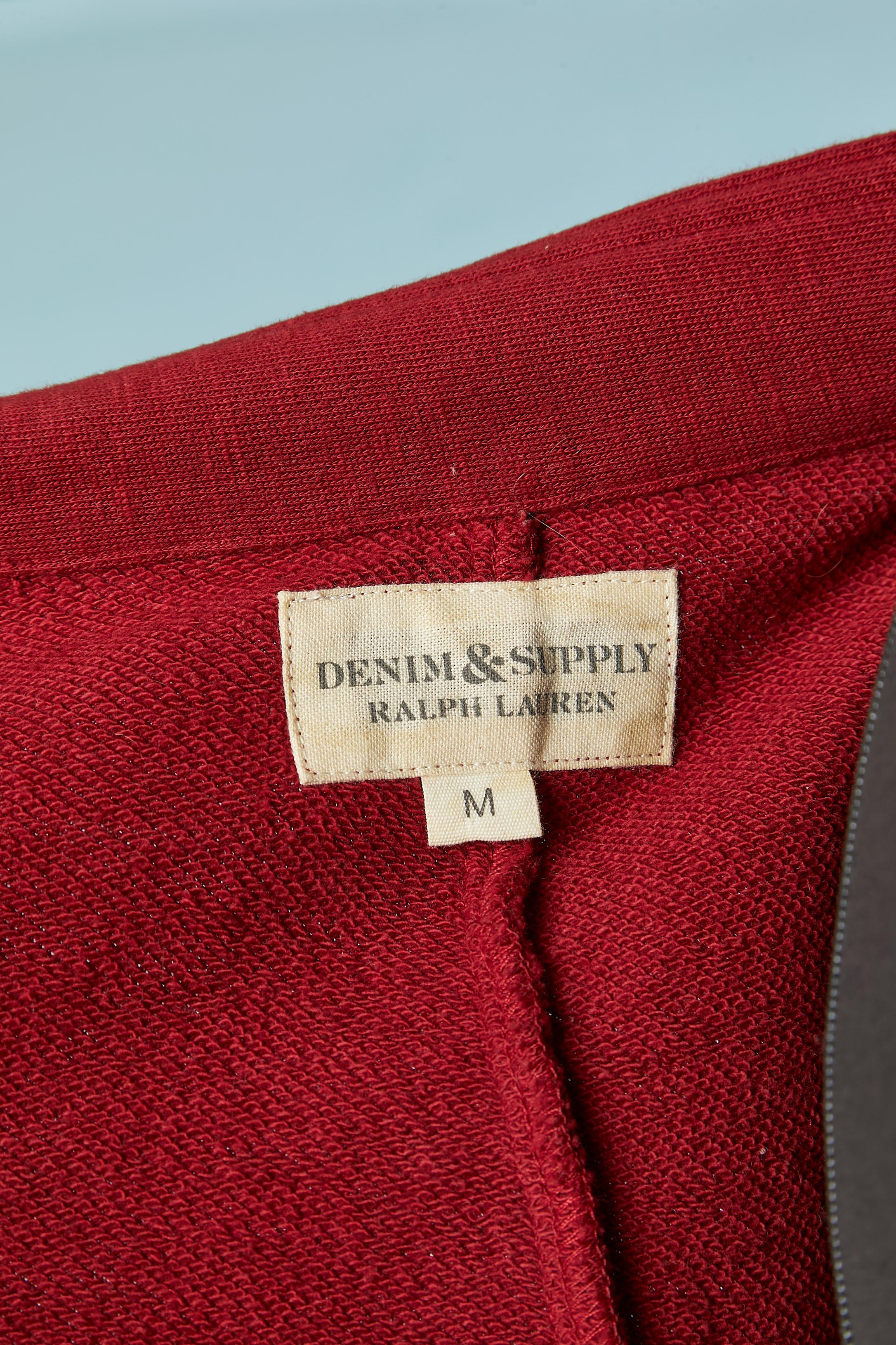 Red cotton fleece officier style jacket Denim & Supply Ralph Lauren 1