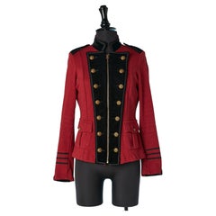 Red cotton fleece officier style jacket Denim & Supply Ralph Lauren 
