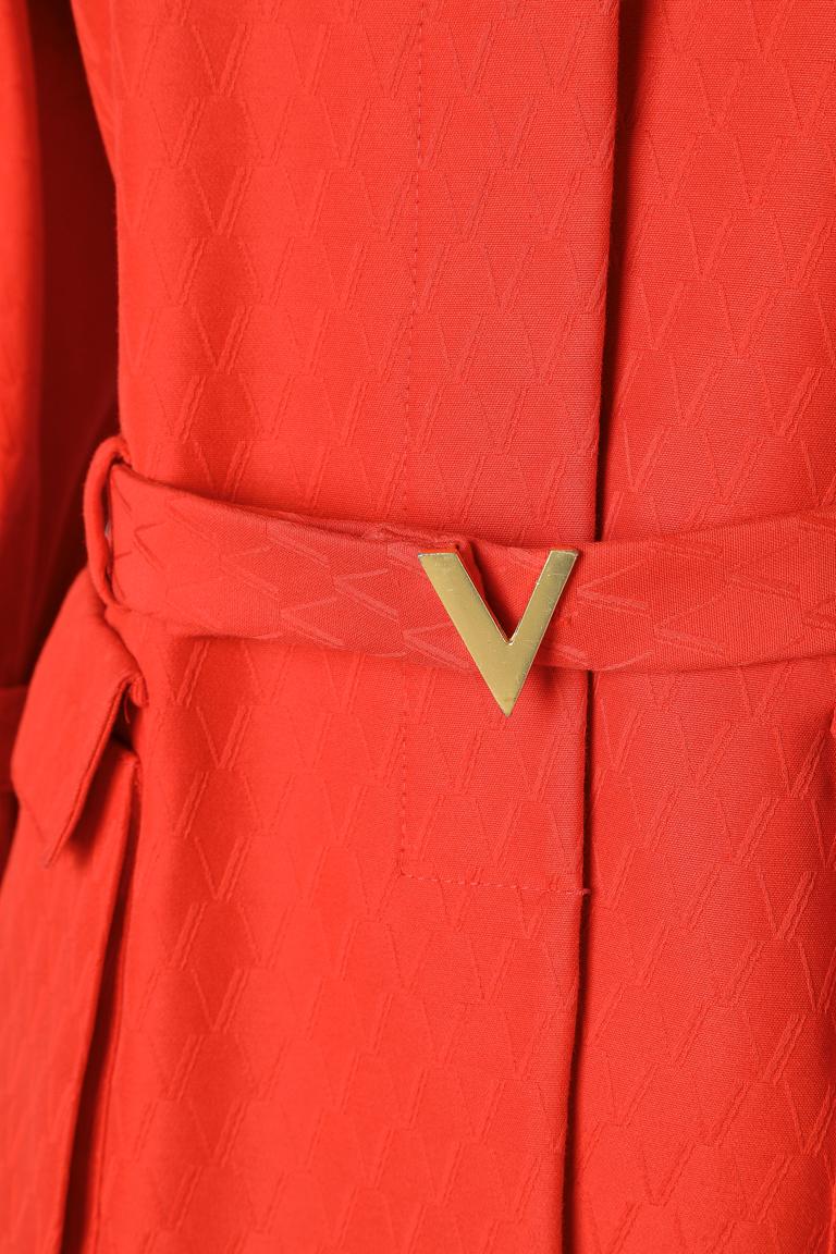 Combinaison-pantalon en jacquard de coton rouge  avec ceinture Valentino Roma  Excellent état - En vente à Saint-Ouen-Sur-Seine, FR