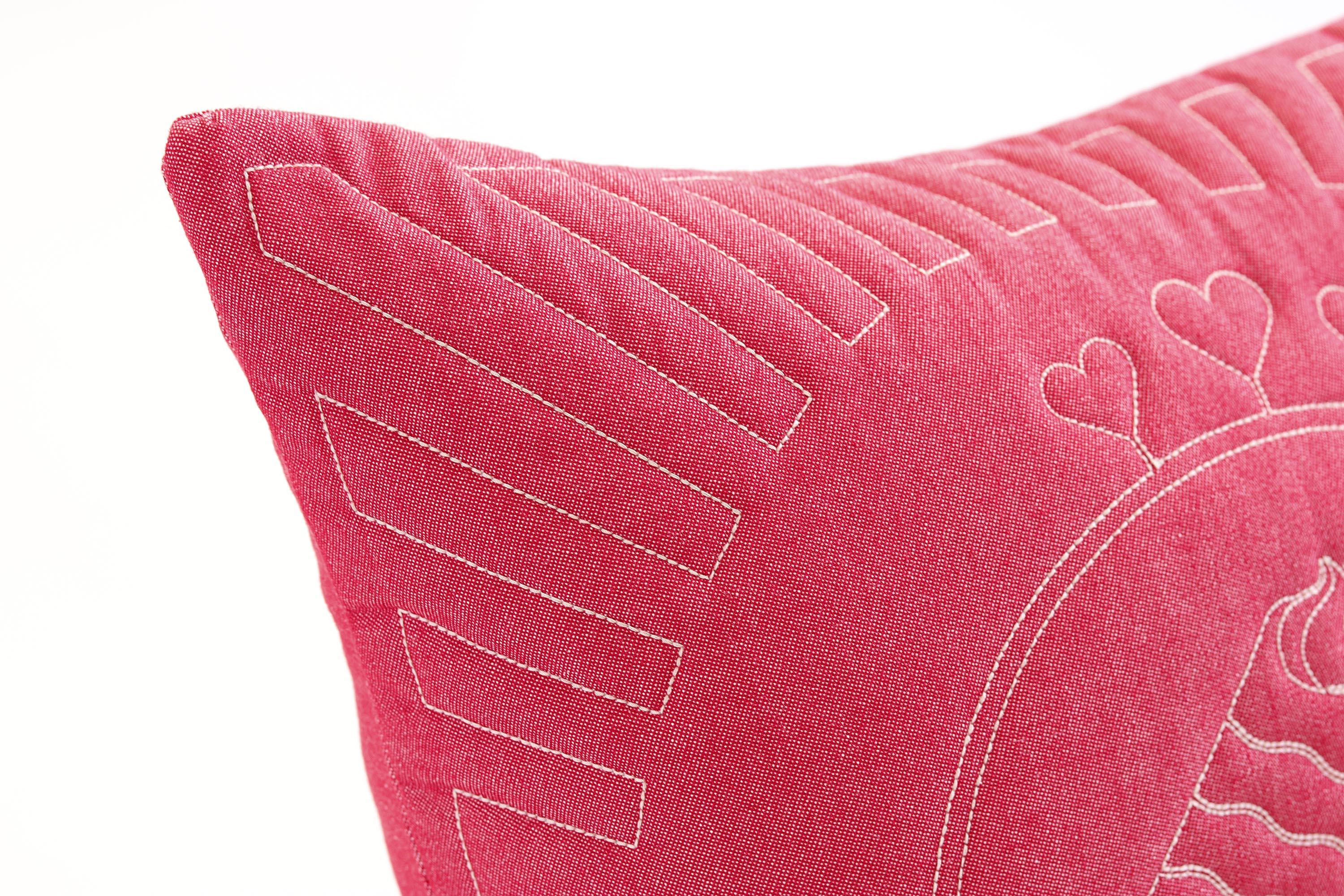 Brazilian Red Cotton Matelasse Cake Pillow by Paulo Kobylka For Sale