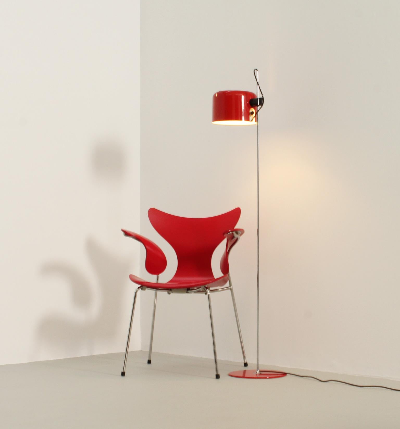 Red Coupé Floor Lamp by Joe Colombo for Oluce 4