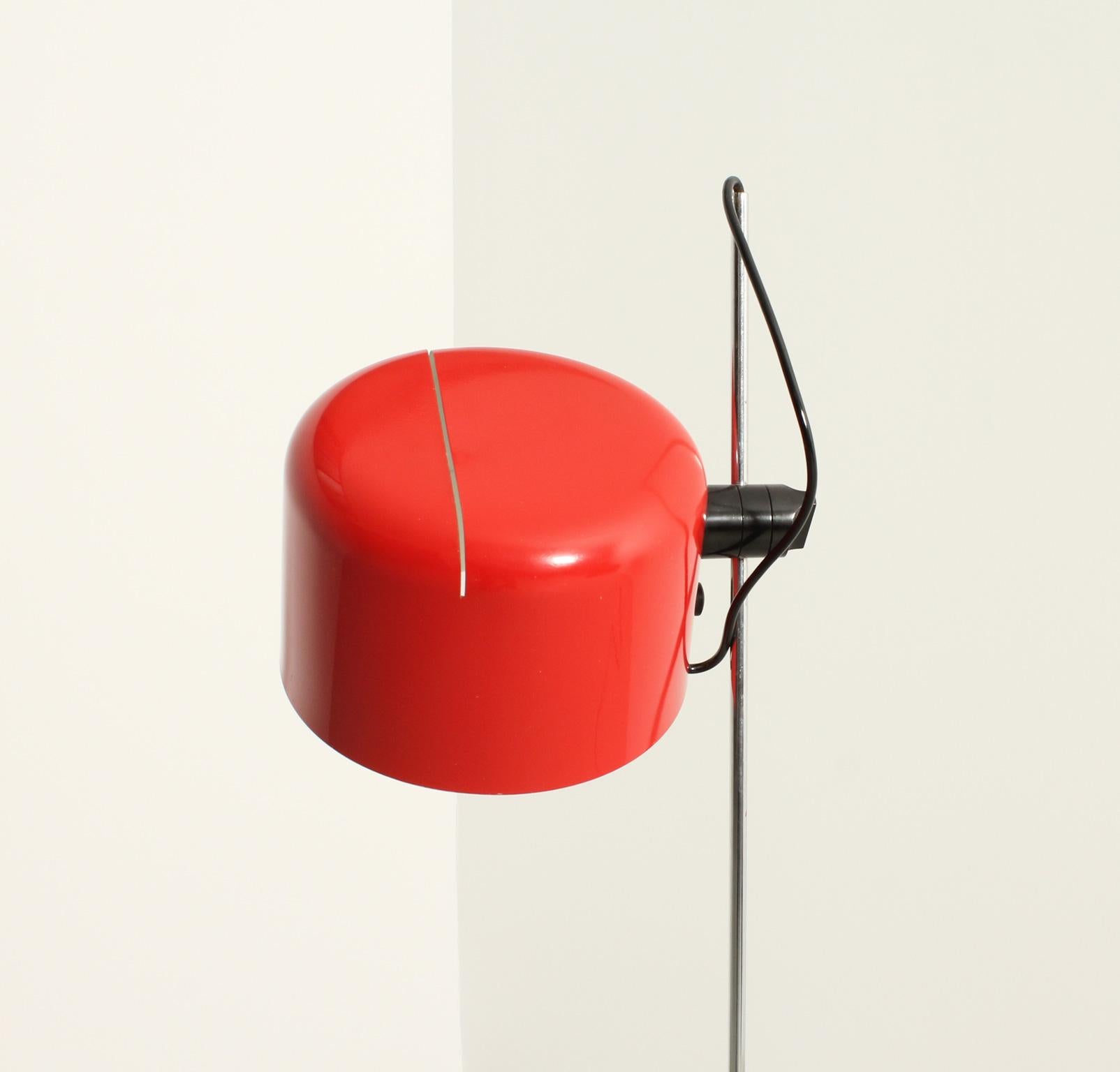 Mid-Century Modern Red Coupé Floor Lamp by Joe Colombo for Oluce