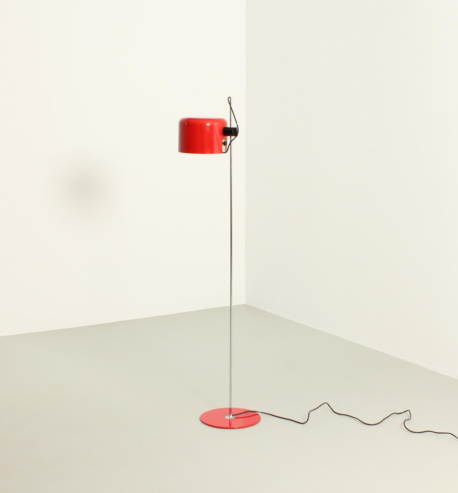 Italian Red Coupé Floor Lamp by Joe Colombo for Oluce
