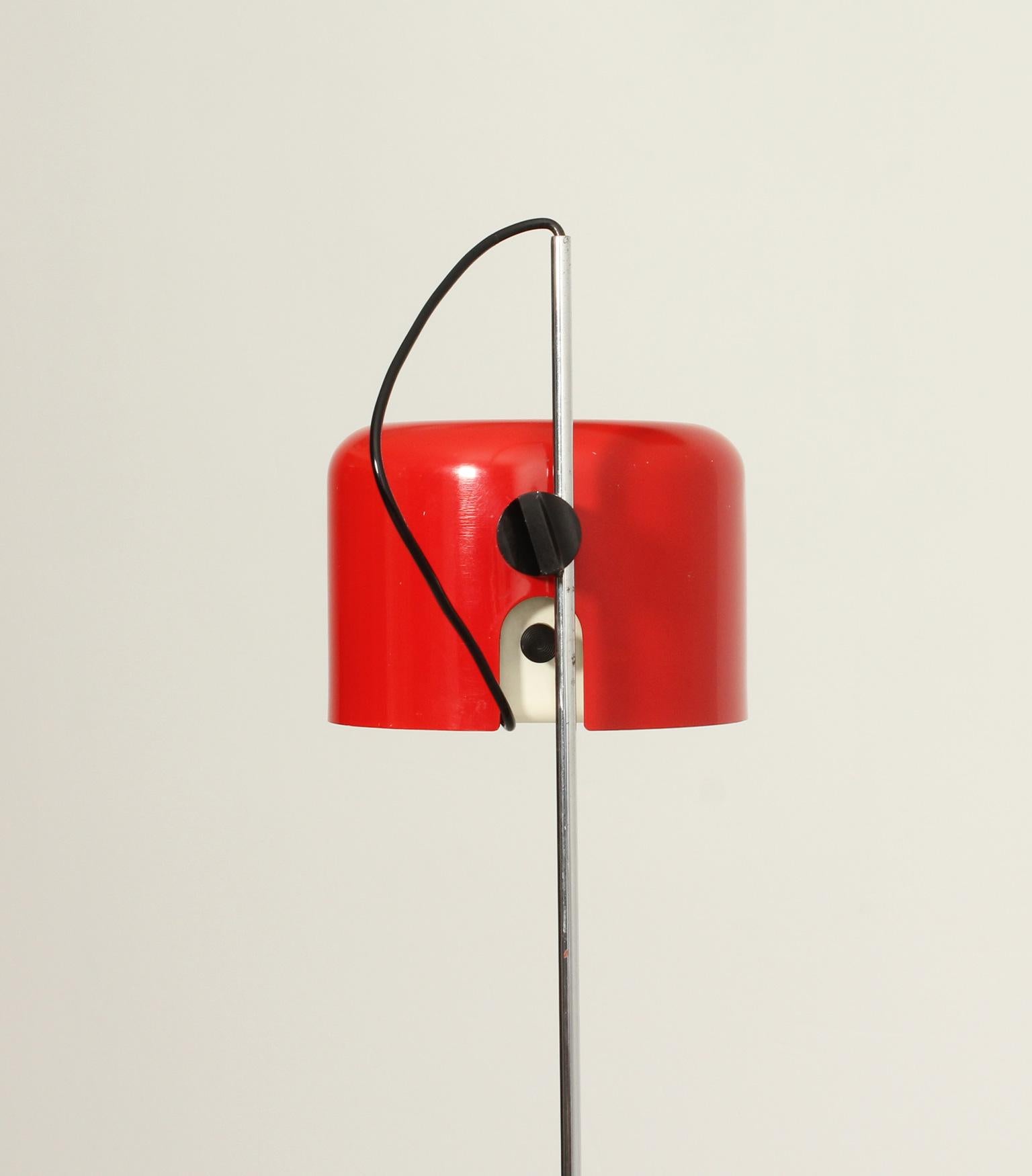 Mid-20th Century Red Coupé Floor Lamp by Joe Colombo for Oluce