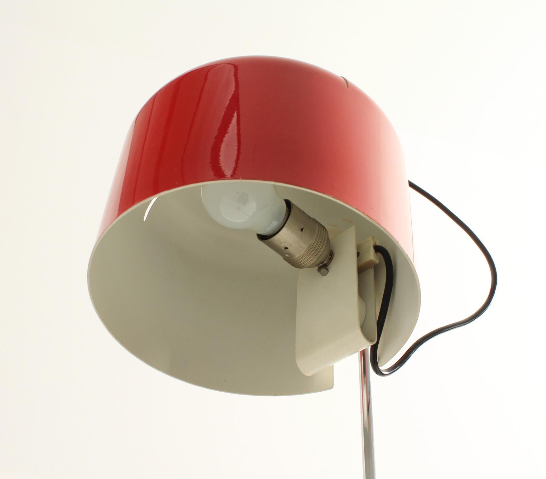 Metal Red Coupé Floor Lamp by Joe Colombo for Oluce